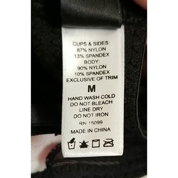 True Desire Babydoll Lingerie NWT Black Sheer Lace Push Up Wired Medium      T28 - Picture 9 of 9